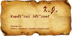 Kopácsi József névjegykártya